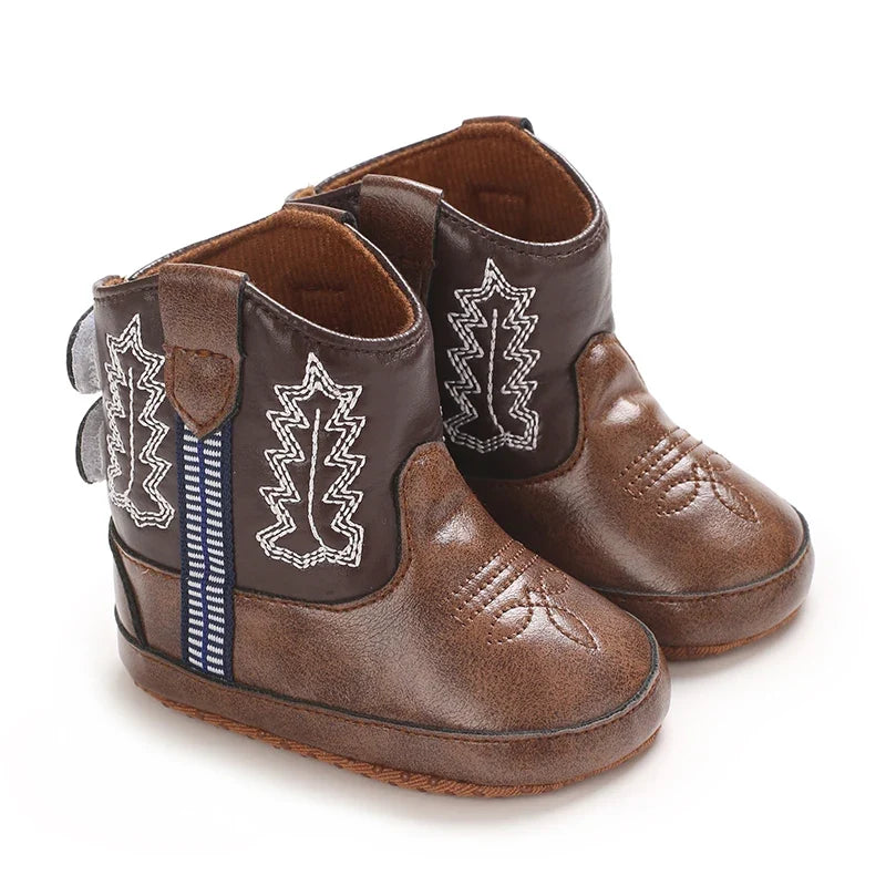 Baby Boys Girls Winter Boots 0-12 Months Western Denim First Walkers Warm Casual Fashion
