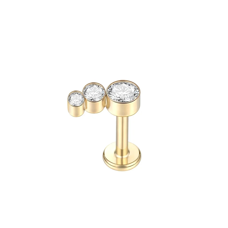1Pc G23 Titanium Cartilage Stud Earrings for Women Lip Stud Labret Piercing Helix Daith Piercing Body Jewelry