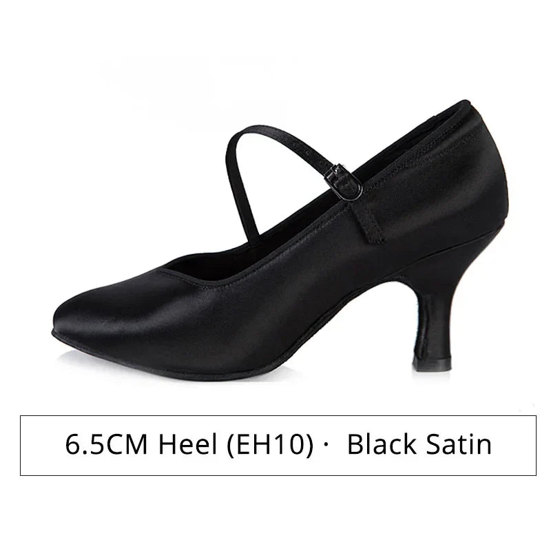 BD Dance Women Standard Shoes 138 ClASSIC Fresh Tan Satin High Heel Ladies Ballroom Dance Shoes Soft Outsole Modern Dance