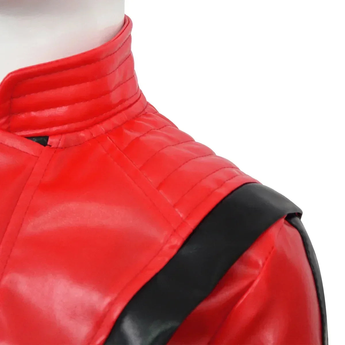 Classic Michael Red Leather Jacket Cosplay Costume Zipper Design Carnival Performance Wear Teen And Adult