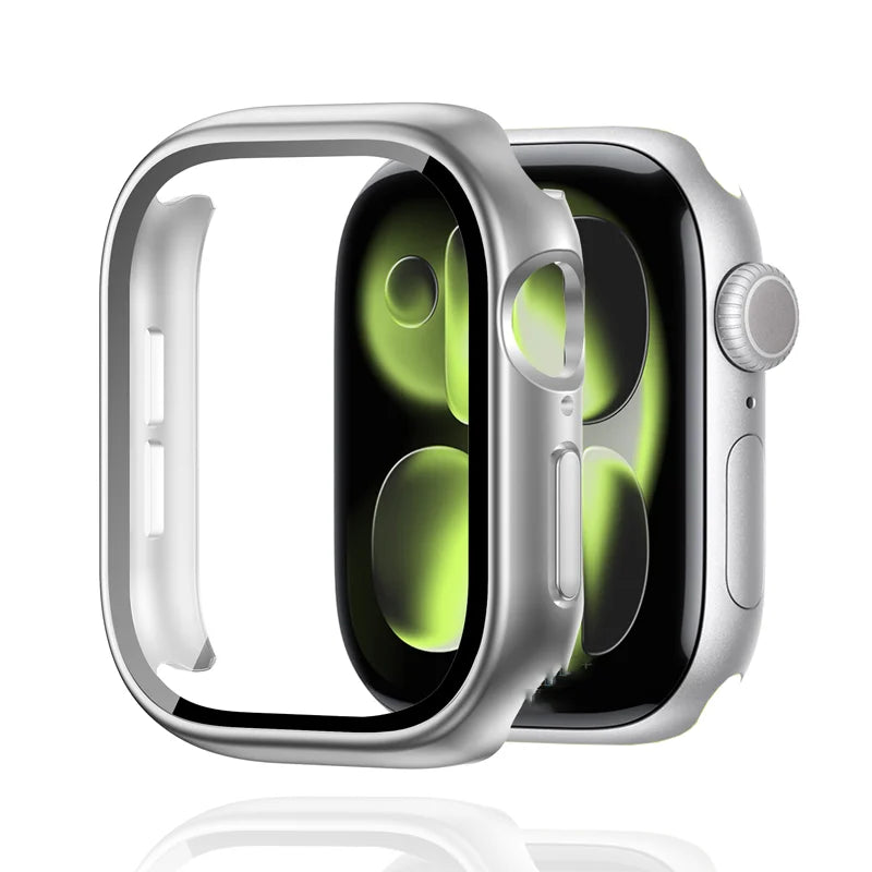 Tempered Glass+Case For Apple Watch 38-40mm 41mm 42mm 44mm 45mm 46mm Screen Protector Protective Cover iWatch 11 10 8 7 9 6 SE 5