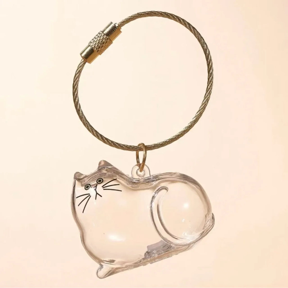 Transparent Cute Dog Pendant Keychain Creative Pet Hair Storage Capsule Hanging Ornament for Pet Lover DIY Pet Memorial Keychain