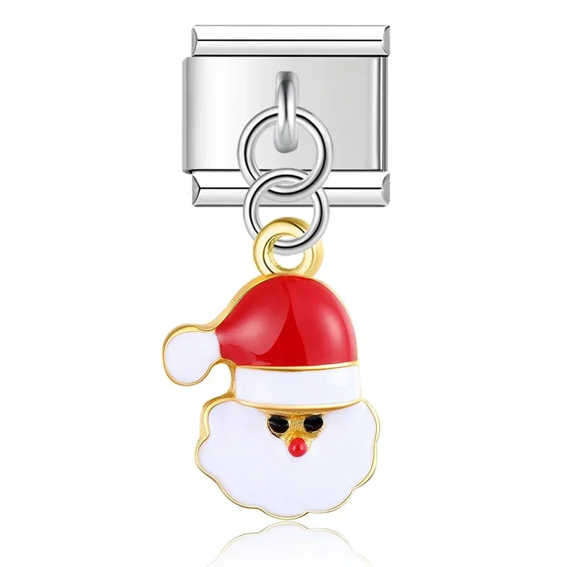 Hapiship 9mm Width Original Daisy Unicorn Angel Cup Santa Claus Italian Charm Fit Bracelet Stainless Steel Jewelry Making DJ050