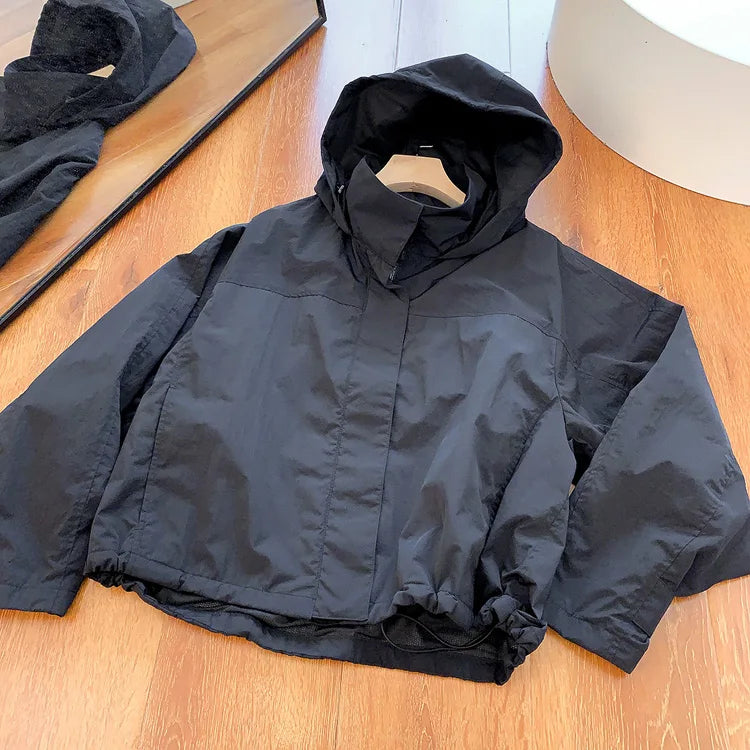 Mumaroho 2026 Autumn Winter Women Windbreaker Jacket Windproof Solid Long Sleeve Outdoor Sport Hooded Thin Coat Jacket For Women