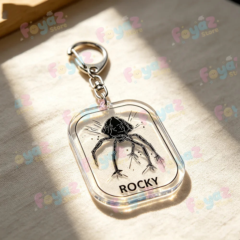 Rocky Amaze Amaze Keychains for Accessories Bag Charm Project Hail Mary Mission Crest Keyrings Jewelry Fans Gifts