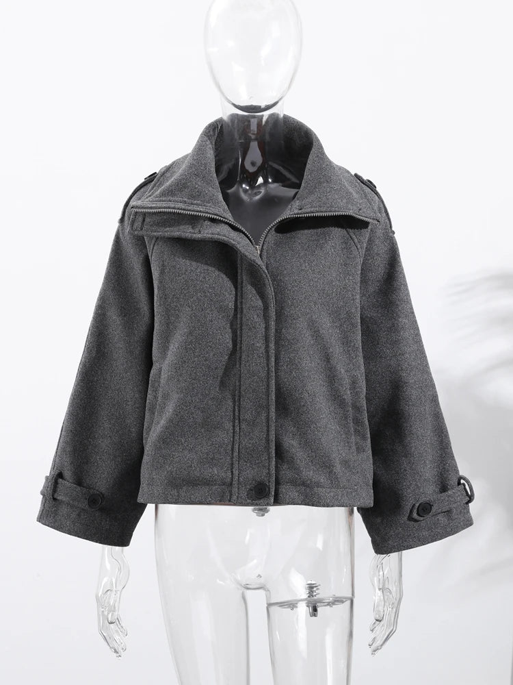 Fashion Oversize Lapel Suit Jacket Women Casual Single Button Pockets Female Coat 2025 Summer New Half Sleeve Jackets Streetwear