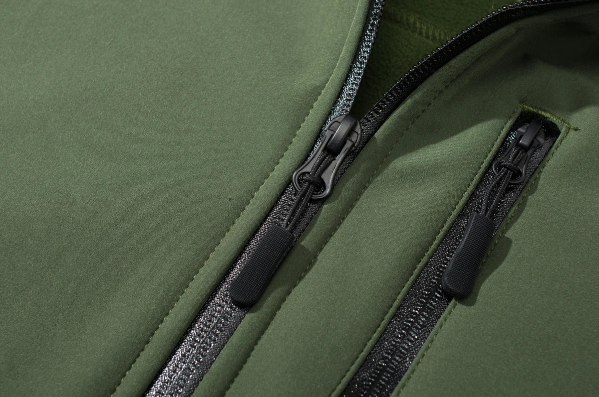 TACVASEN Hooded Rain Softshell Jacket Mens Fleece Lined Waterproof Jacket Work Jacket Outdoor Trekking Hiking Windbreaker Male