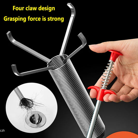 58-60cm Spring Drain Snake Pipe Dredging Tools Kitchen Clog Remover Bending Si Drain Cleaner Sticks Household Cleaning Tool