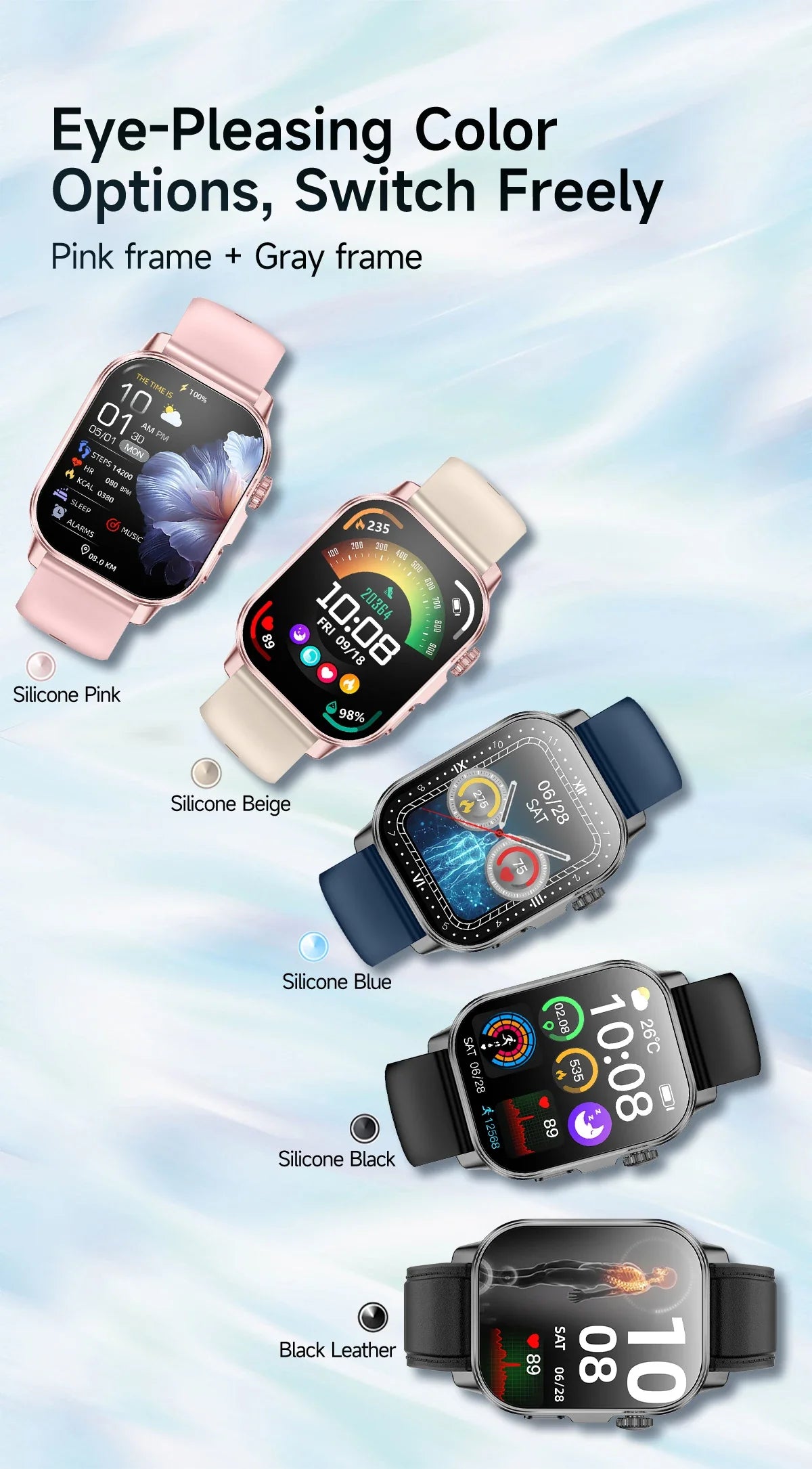 New Men Accurate Health Diagnosis ECG Smart Watch Blood Pressure Blood Oxygen Blood Fat Uric Acid Temp Bluetooth call Smartwatch