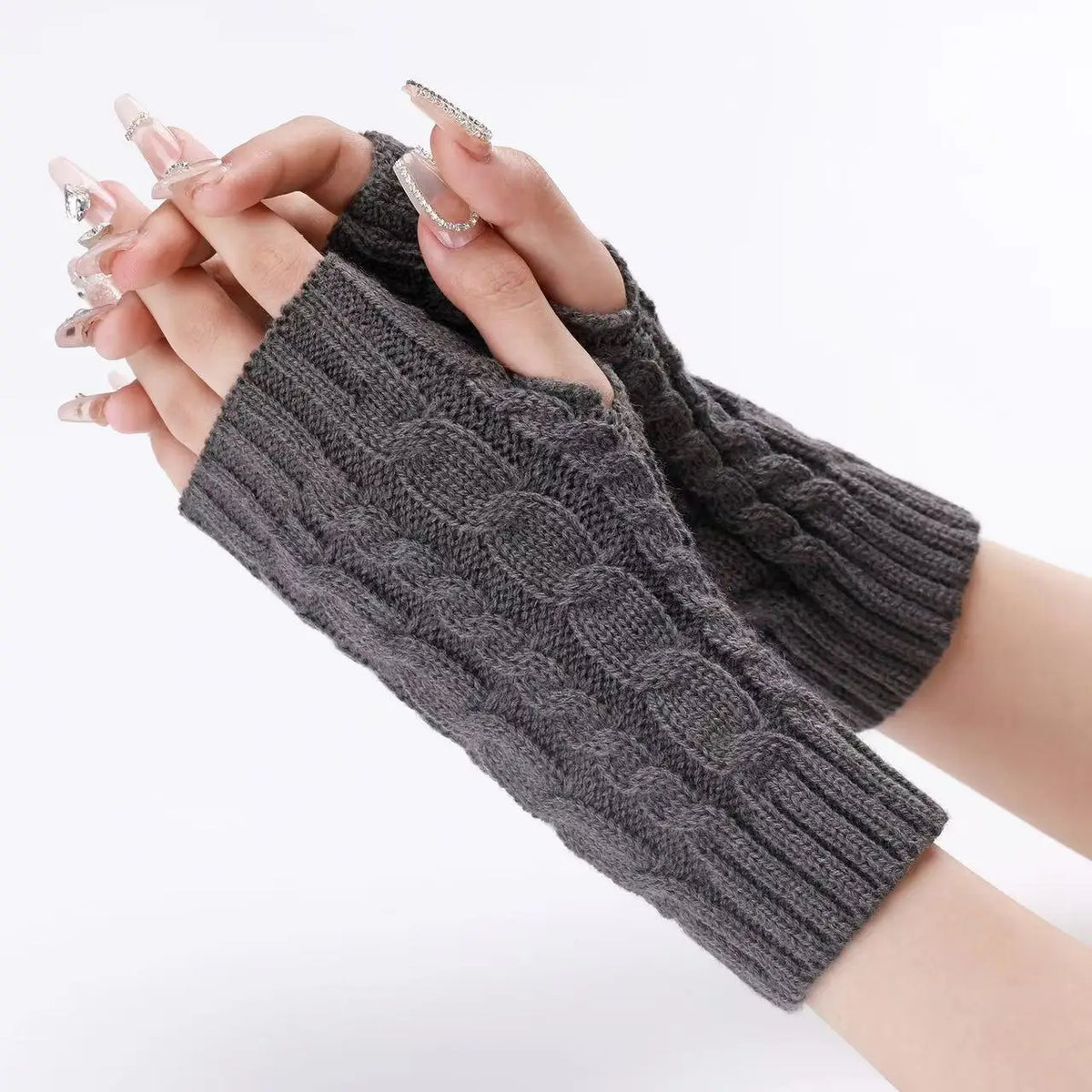 NEW Women Hand Warmer Winter Gloves Fashion Knitting Faux Wool Mitten Warm Fingerless Glove Gants Femme women gloves