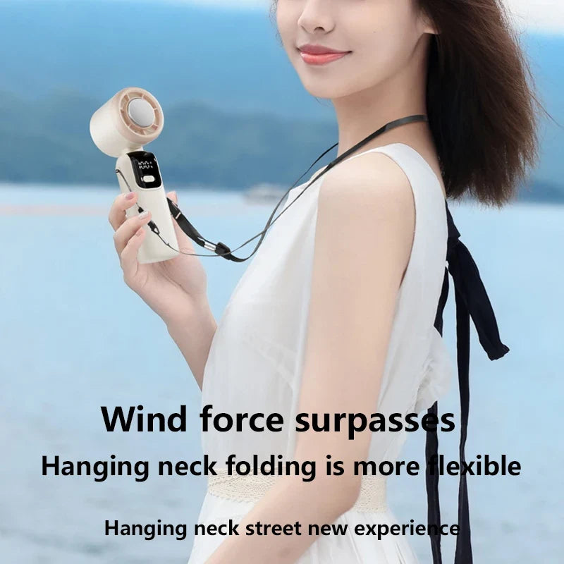 Lenovo Foldable/Hangable USB Desk Fan Ice Cooling Handheld Fan 100 Speeds Turbo Portable for Outdoor Fast Chill Ice Compress New