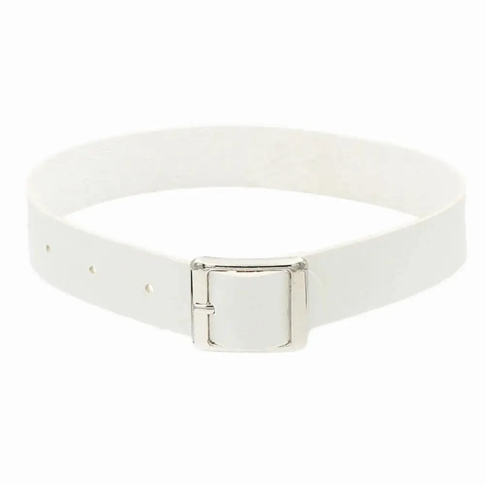 Black PU Leather Punk Choker Collar Necklace with Rivets Gothic Femme Jewelry for Party Club Sexy Goth Pendientes