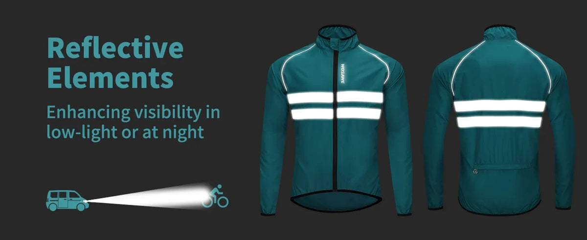 WOSAWE Men Cycling Windbreaker MTB Bicycle Long Sleeve Coat Water Resistant Outdoor Sport Jersey Bike Jacket Cycling Clothing
