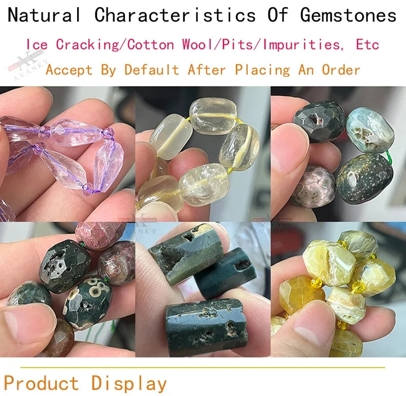 Natural Crystal Garnet Conformal Stone Irregular Faceted Loose For Jewelry Making DIY Necklace Bracelet 15''6-8mm 8-10mm