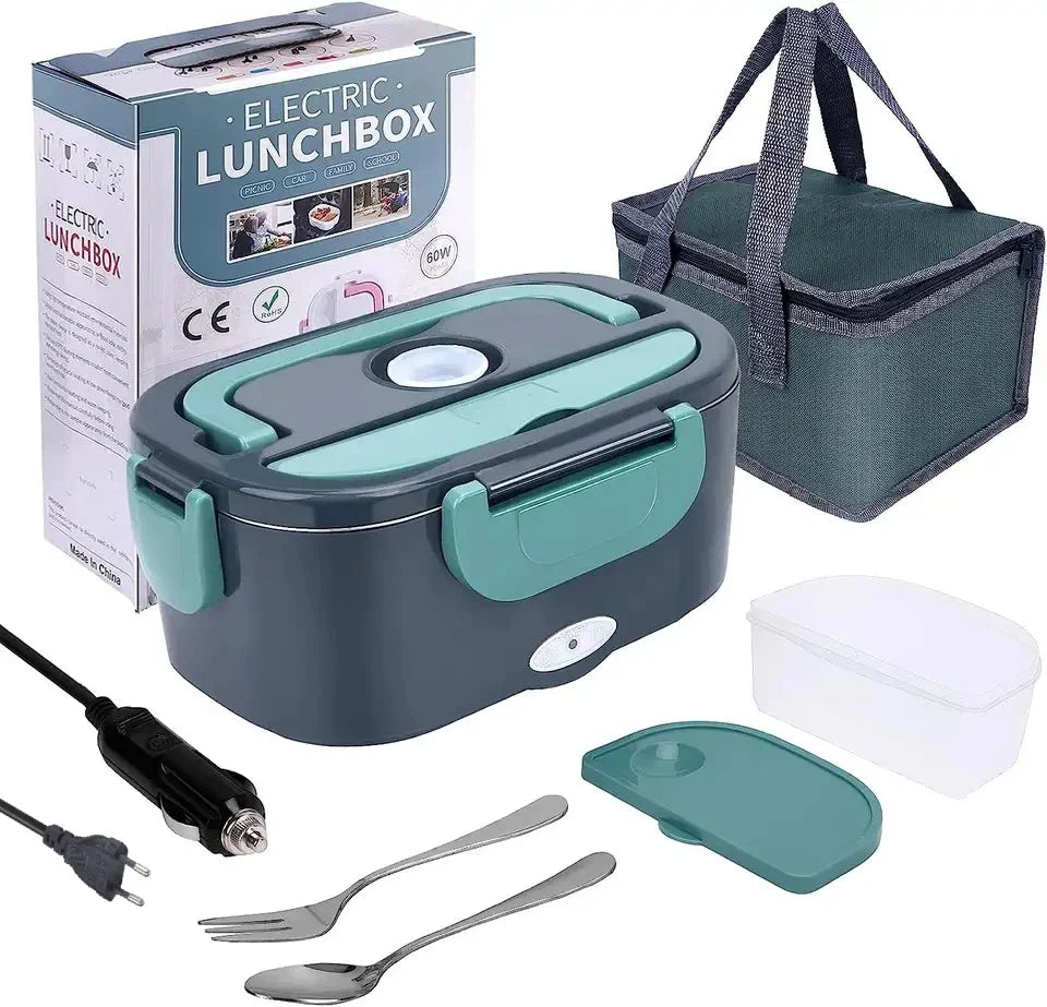HOMEFISH 1.8L Electric Lunch Box 75W Speed Heating Car Or AC Heating Travel Office Home Use Gift Knife And Insulated Handbag