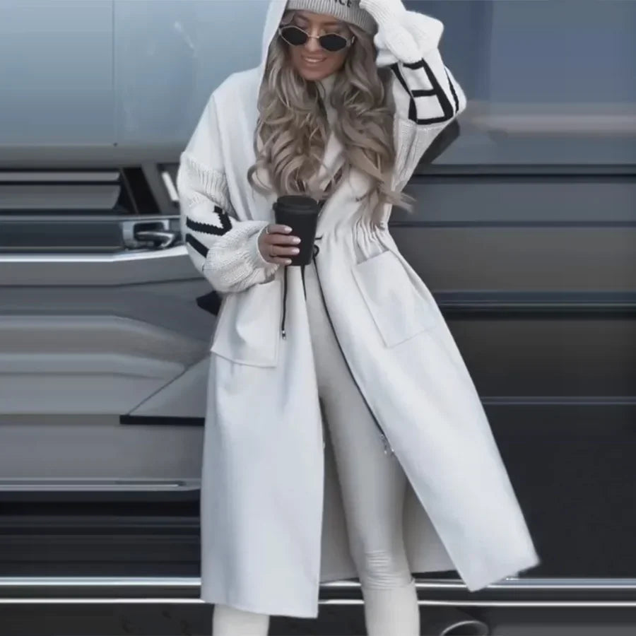 Spring Women Parka Jacket Coat Long White Hoodie Thick Warm Coats Female Spring New Elegant Casual Trendy Ladies Clothes