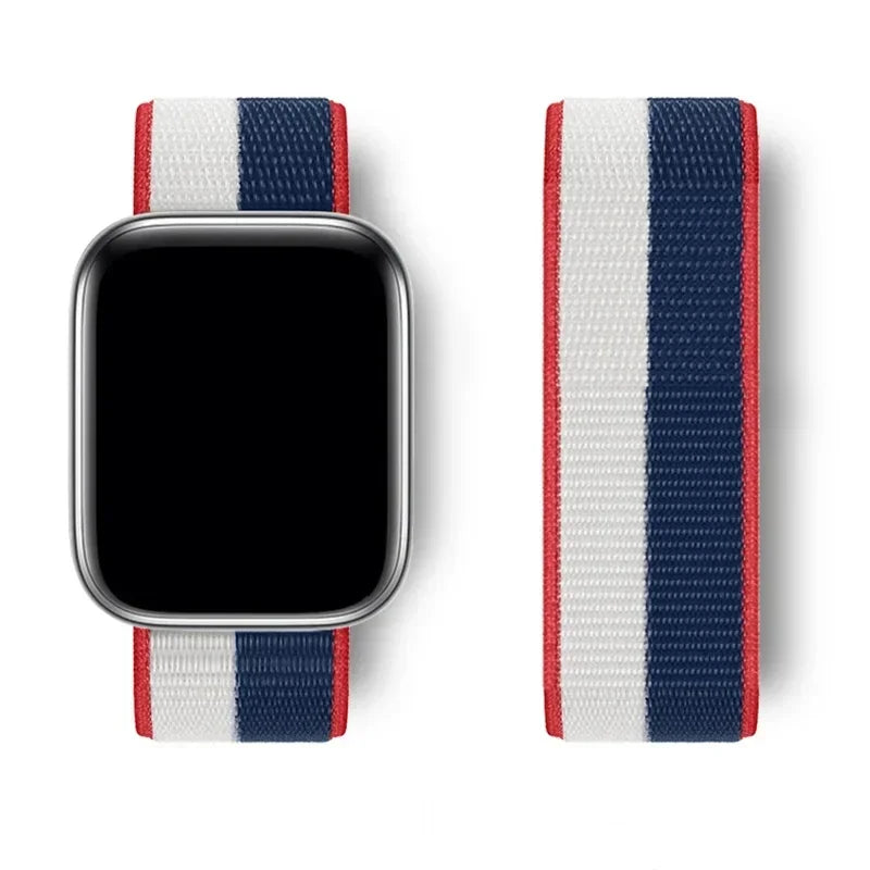 Nylon Sport loop Strap For Apple Watch Band 44mm 42/40mm 45mm  38/41mm pride Bracelet iwatch Ultra2 49mm Series 9 8 se 7 6 5 4 3