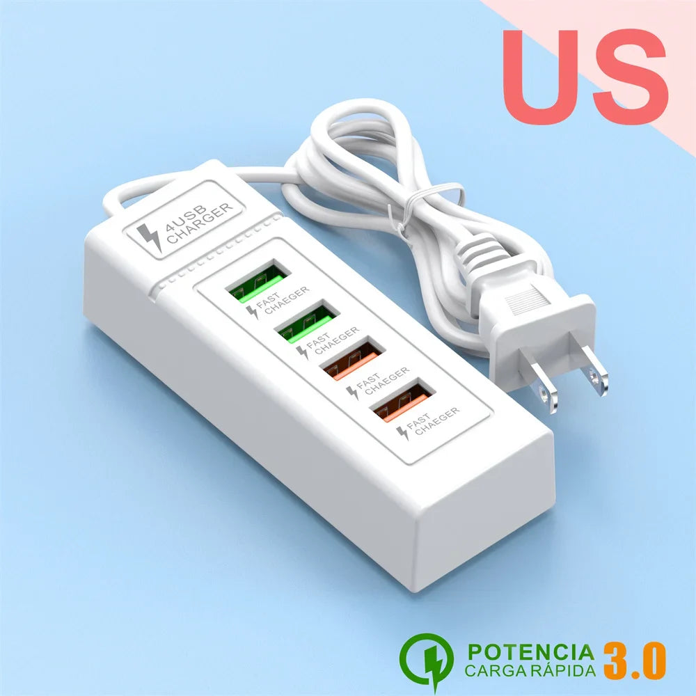Multi Ports USB C Charger Power Strip PD Type C Fast Charging Wall Charger Socket Quick Charge 3.0 EU/US/UK Plug Power Adapter