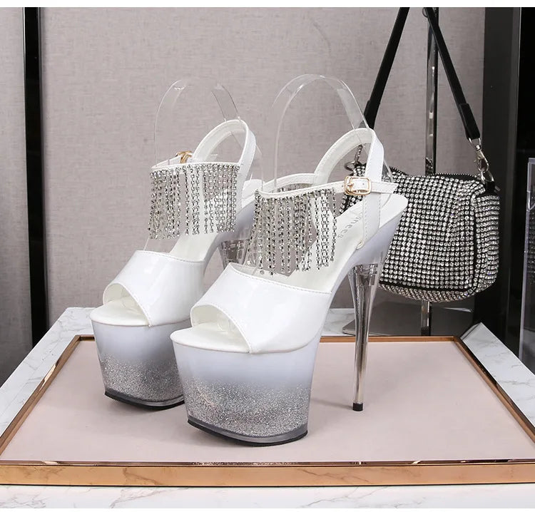 7Inch Runway Style Thin High Heels Europe And America Women Platform Sandals 2025 New Summer Night Club Shoes For Woman Big Size