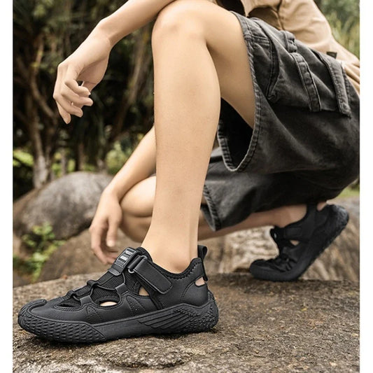Large Size Sandals for Men, 2026 New Style, Trendy, Versatile, Casual Sports Sandals, Soft-Soled Hollow Beach Shoes for Men