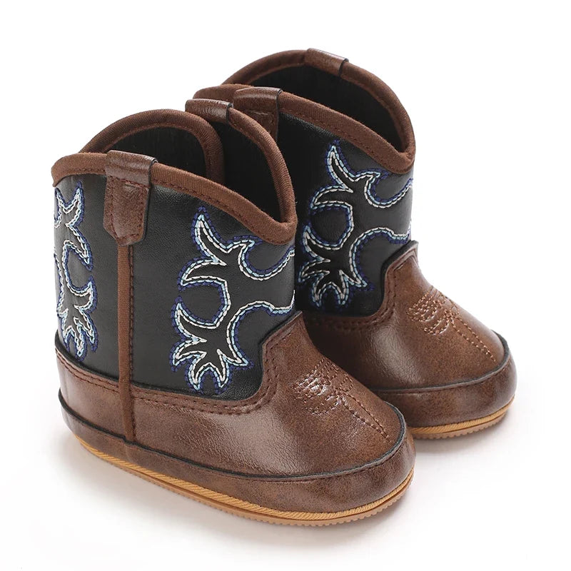 Baby Boys Girls Winter Boots 0-12 Months Western Denim First Walkers Warm Casual Fashion