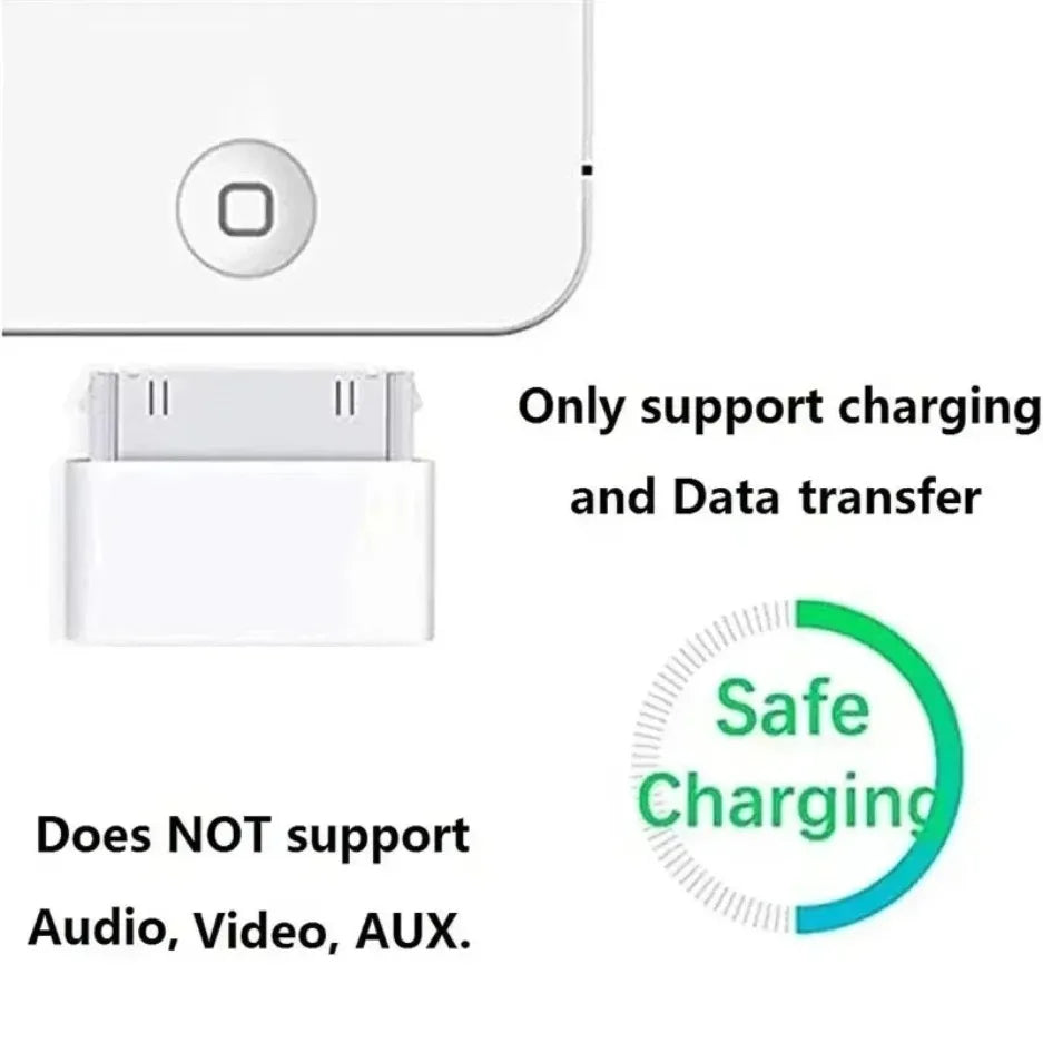 Lighting To 30Pin Adapter 8Pin Male To 30 Pin Female Charging Sync Converter for iPhone 4 4S IPad 2 3 IPod Touch Charger Cable
