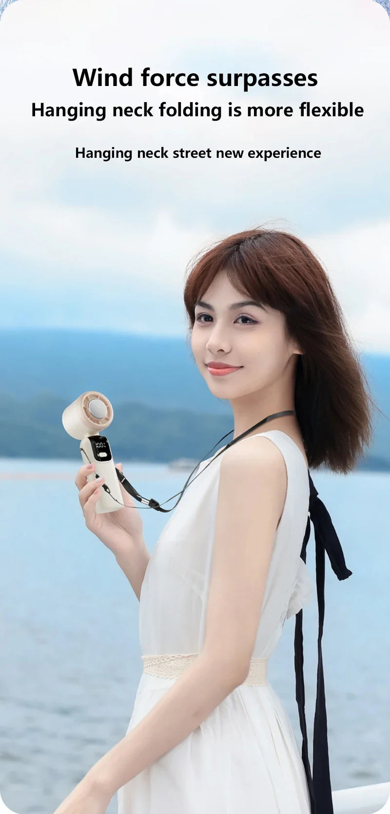 Lenovo Foldable/Hangable USB Desk Fan Ice Cooling Handheld Fan 100 Speeds Turbo Portable for Outdoor Fast Chill Ice Compress New