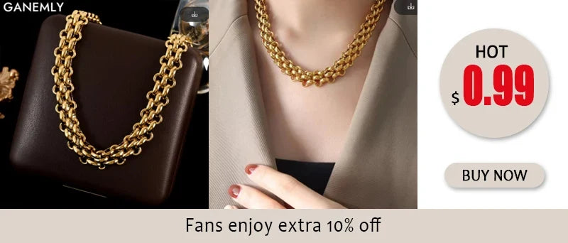 GANEMLY 316l Stainless Steel Luxury Bling Cubic Zirconia Eye Droplets Pendant Necklace Women Chic Romantic Waterproof Jewelry