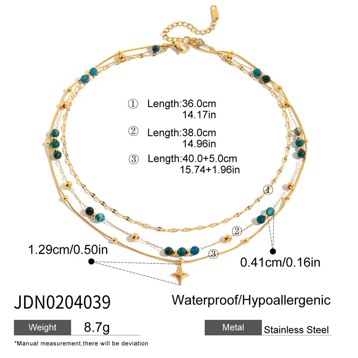 Zora Y2K Trendy 18K Gold Color Plated Sun Cross Fish Moon Pendant Multi Layer Necklace Waterproof Stainless Steel Women Jewelry