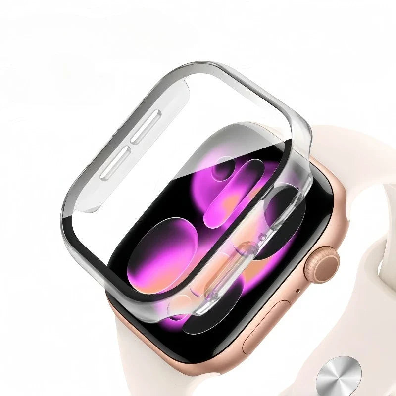 Tempered Glass+Case For Apple Watch 38-40mm 41mm 42mm 44mm 45mm 46mm Screen Protector Protective Cover iWatch 11 10 8 7 9 6 SE 5