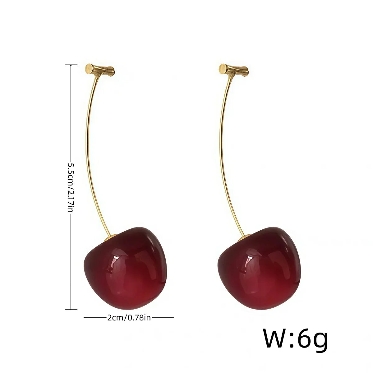 Cherry Earrings for Women Fun Fruit Drop Dangle Earrings Cute 3D Red Jewelry Unique Fruit Charm Jewelry Gifts