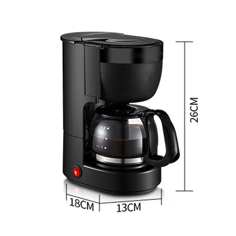 110V Automatic Electric Espresso Coffee Maker Cafe Drip American Latte Coffee Brewing Machine Household Mini Glass Boiler Teapot