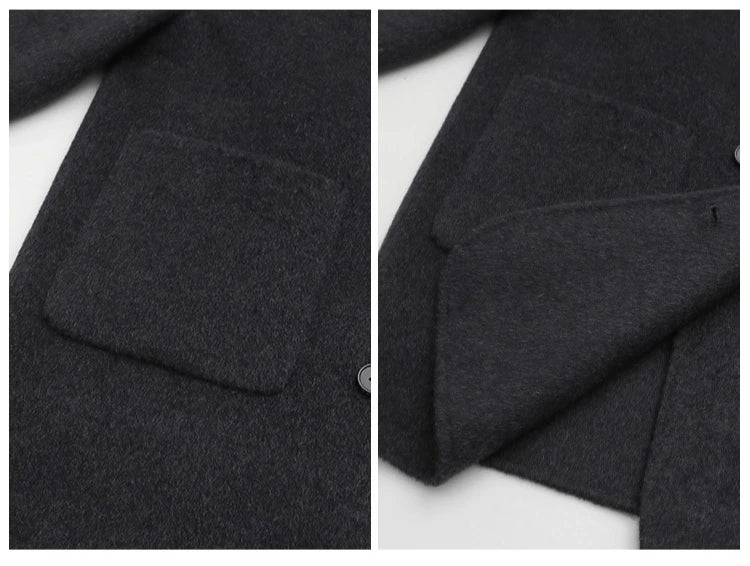 CHIC VEN New Women Woolen Coat Loose Solid Mid-length Double-sided Oversized Office Ladies Jackets Outerwear Autumn Winter 2026