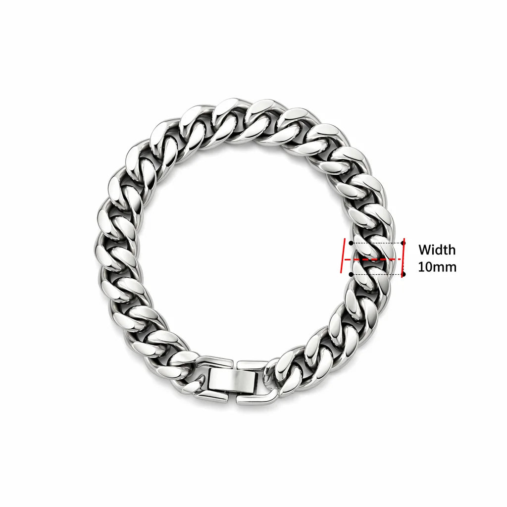 New Trendy Cuban Chain Men Bracelet Classic Stainless Steel 3/5/7/9mm Width Chain Bracelet For Men Women Jewelry Gift