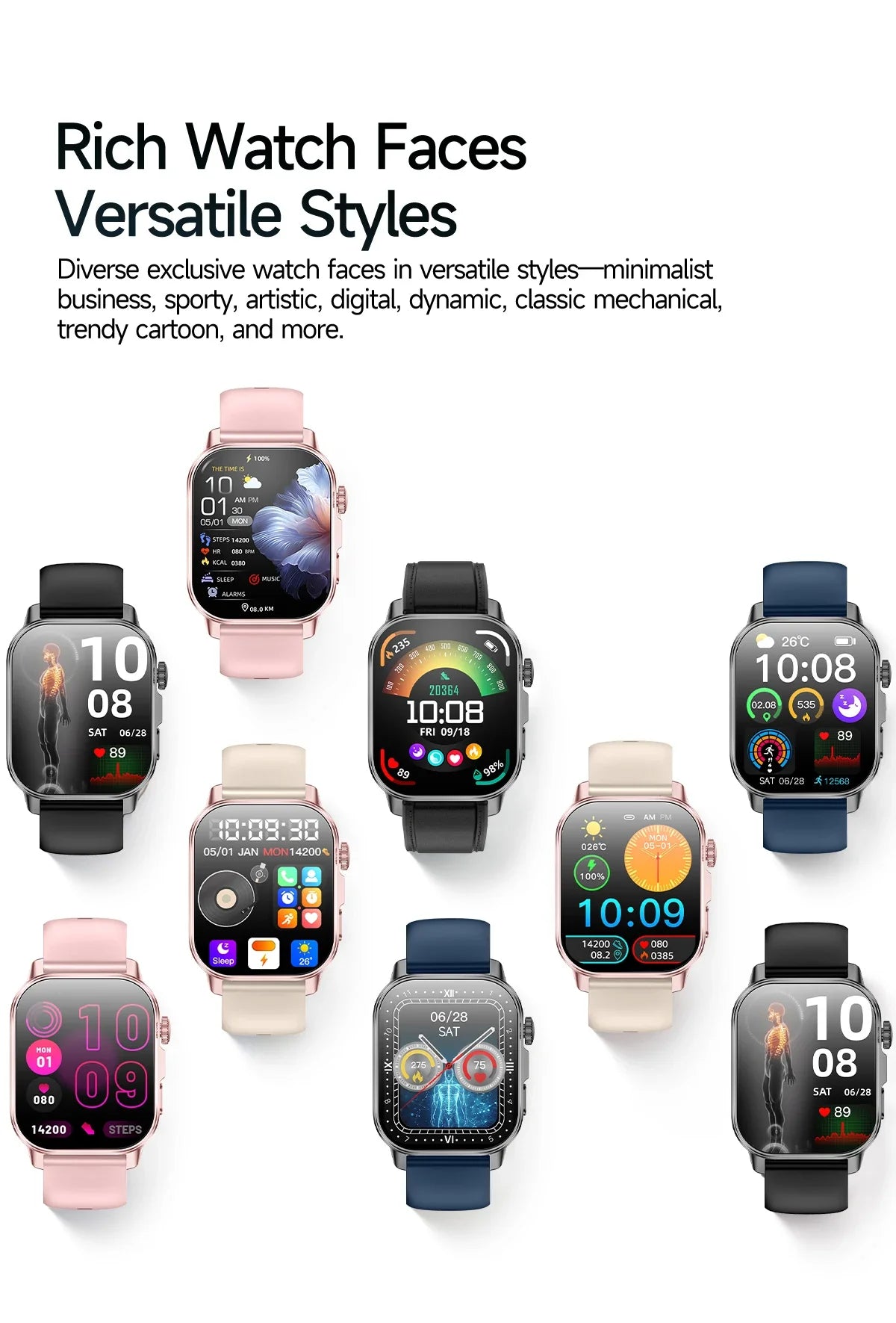 New Men Accurate Health Diagnosis ECG Smart Watch Blood Pressure Blood Oxygen Blood Fat Uric Acid Temp Bluetooth call Smartwatch