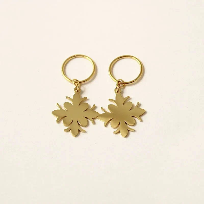 New Zealand Kiribati Hawaii Coconut Tree Shape Earrings for Women Girls Gold Color Stainless Steel Jewelry Gift
