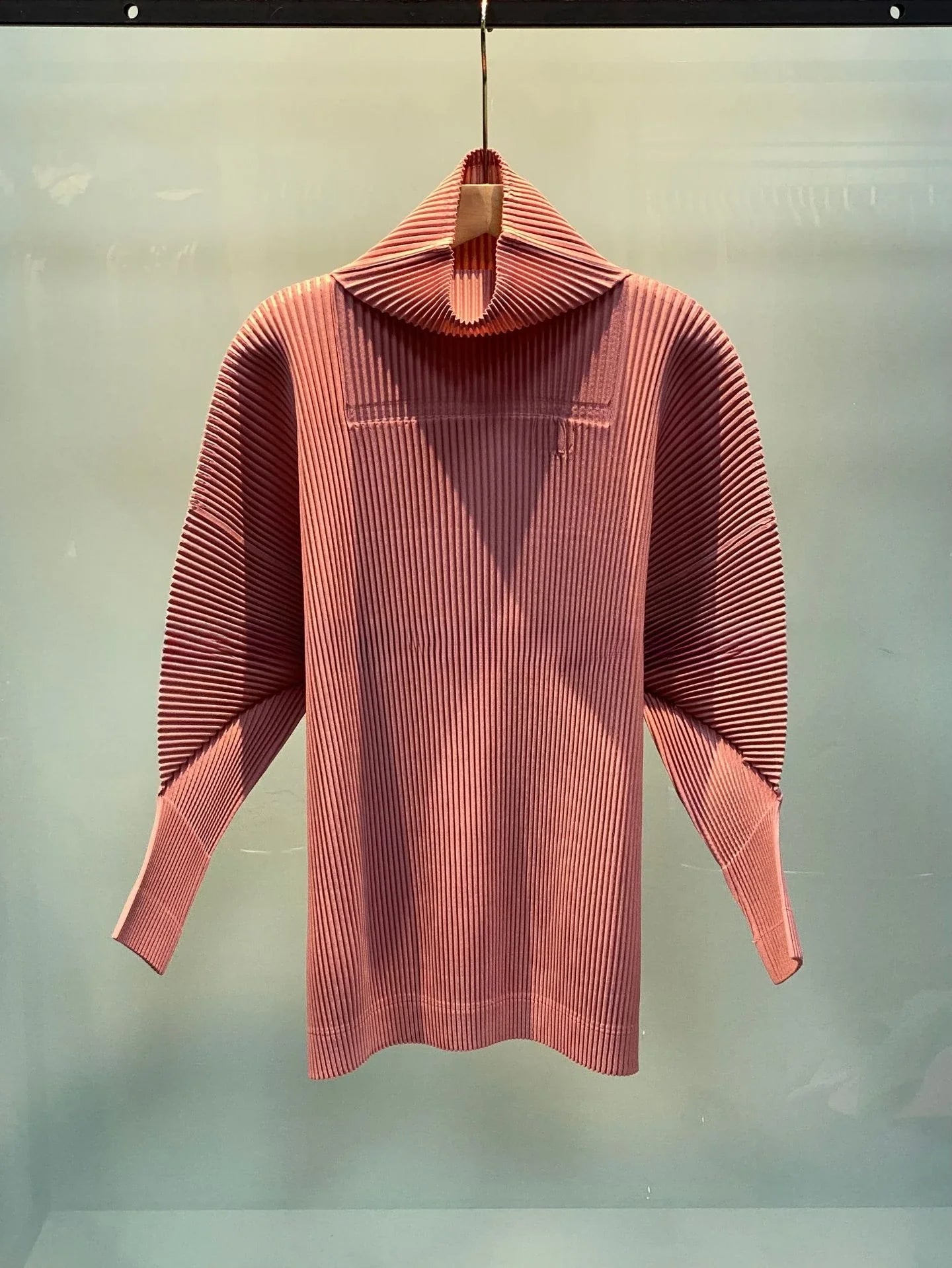 Miyake Pleated Sweatshirt Pit Stripe Zipper Standing Collar Jacket Women 2025 New Casual Pullover Hundred Pleat Skinny Tops