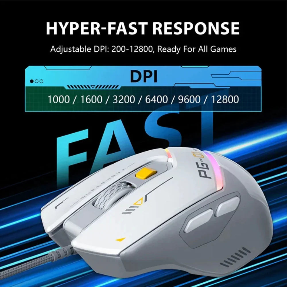 RGB Lighting Effect USB Wired Gaming Mouse