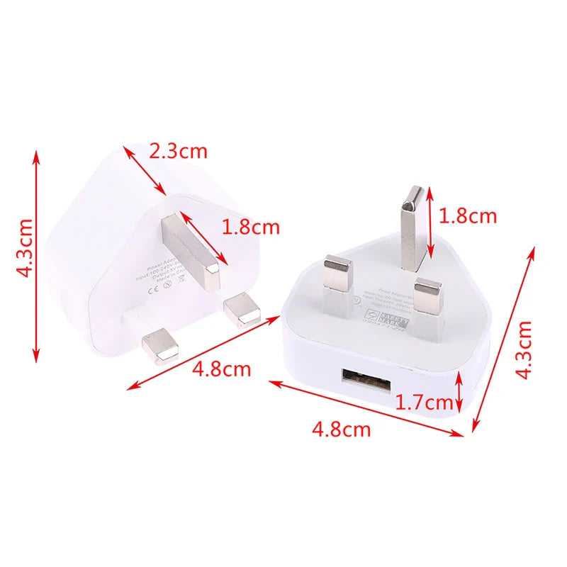 Latest 5V/2.1A Dual USB Port Fast Charger Universal UK Mains 3 Pin Plug Wall Charger Adapter USB Charging For Phone Tablet