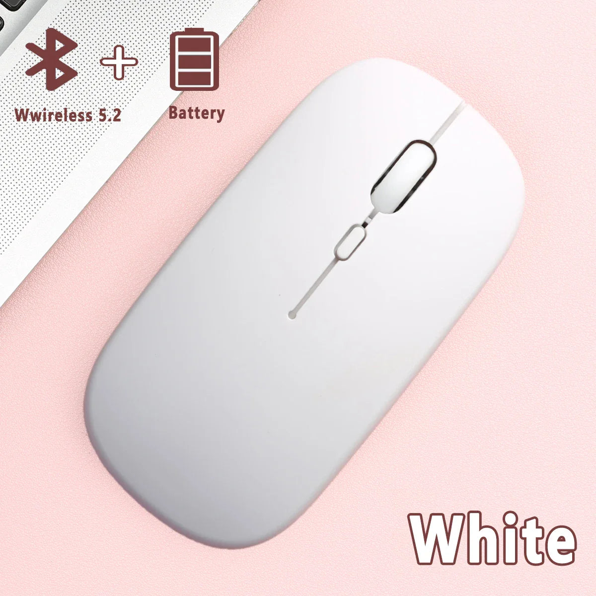 Bluetooth 5.0 Wireless Mouse Ultra Slim Portable Silent Ergonomic for Laptop Tablet PC MacBook Phone Adjustable DPI Ergonomic