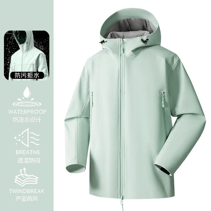Unisex Waterproof Windproof Hooded Jacket Multi Color Outdoor Hiking Coat