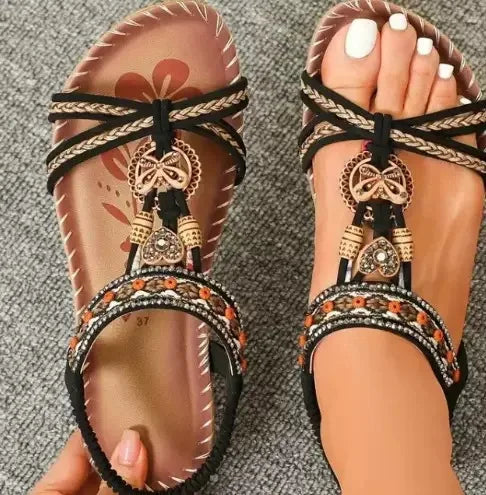 Women's Sandals Bohemian Sandals Outdoor Soft Sole Beach Sandals Platform Lightweight Women Casual Shoes Flat Plus Size Sandal