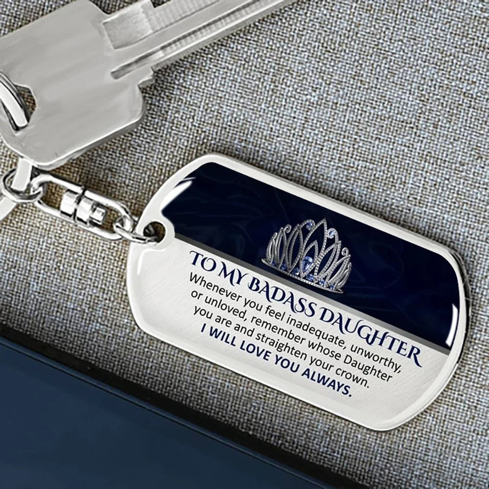 Keepsake for Son Grandson Daughter Granddaughter Keychain Gifts from Grandma Grandpa to My Badass Son Keyring