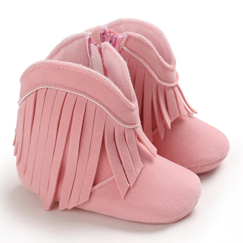 Baby Boys Girls Winter Boots 0-12 Months Western Denim First Walkers Warm Casual Fashion