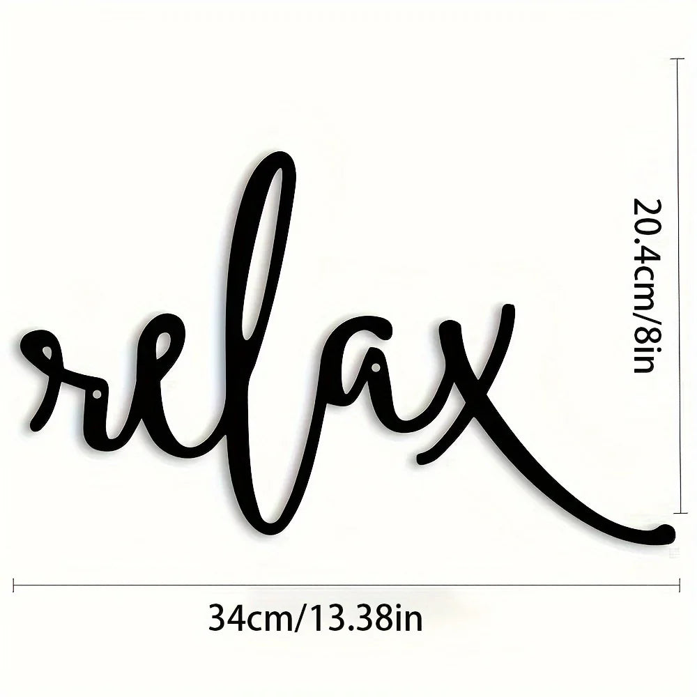Relaxing Black Metal Iron Sculpture - Modern Wall Art for Bathroom Decor, Easy Hang
