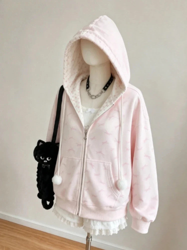 American Vintage Japanese Jacket Hooded Women 2026 Cotton Coats Outwear Design Subculture Gothic Sweatshirts Harajuku