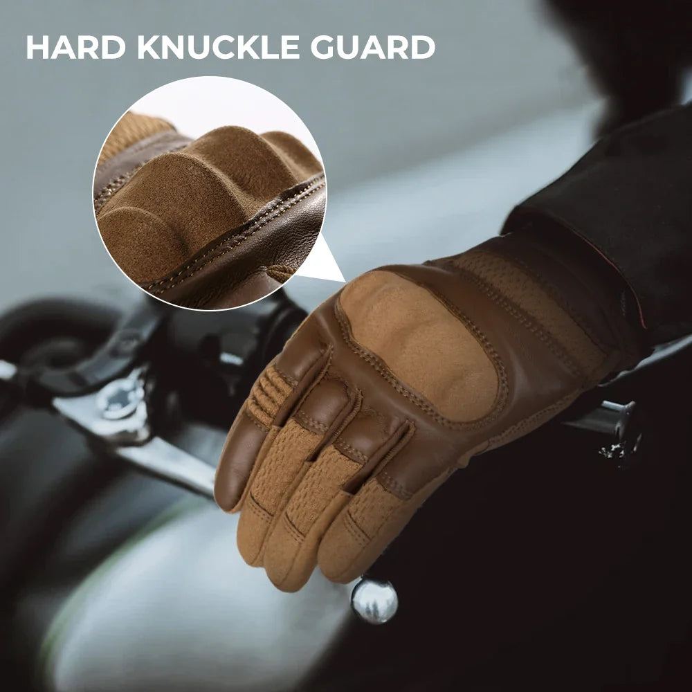 Touchscreen PU Leather Motorcycle Gloves Racing Pit Bike Riding Motorbike Moto Motocross Enduro Non-slip Protective Gear Men