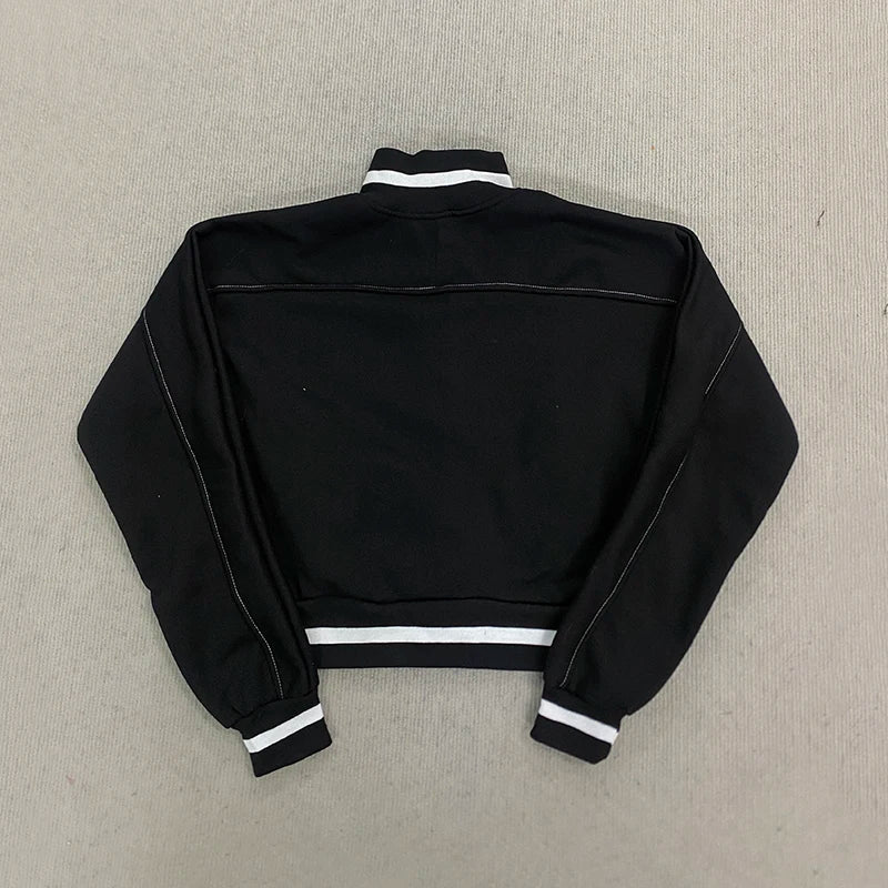 Korean Cartoon Long Sleeved Baseball Jacket for Girls Kawaii Street Jacket Personalized Zipper Cardigan Anime Autumn