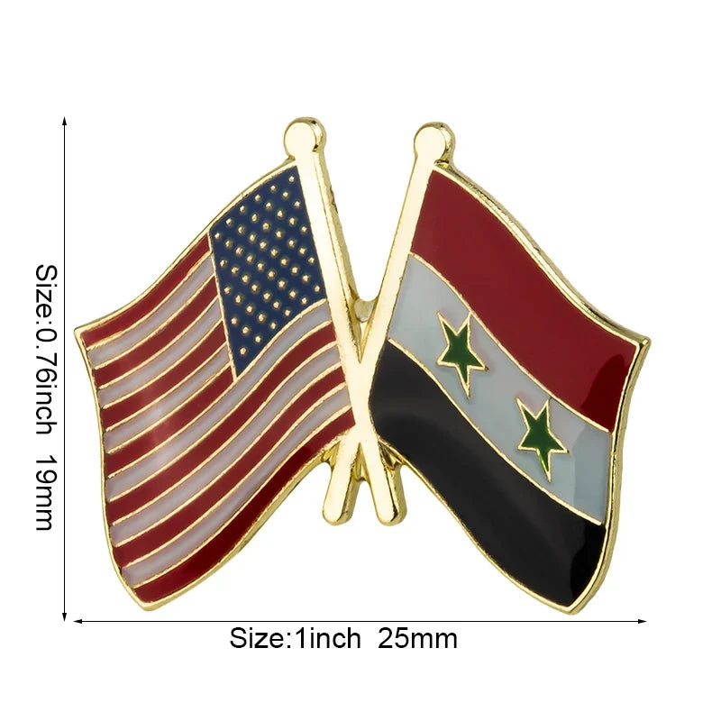 Syria Flag Badge Brooch Natinal Lapel Pins Flag Lapel Pins Country Flag Badge