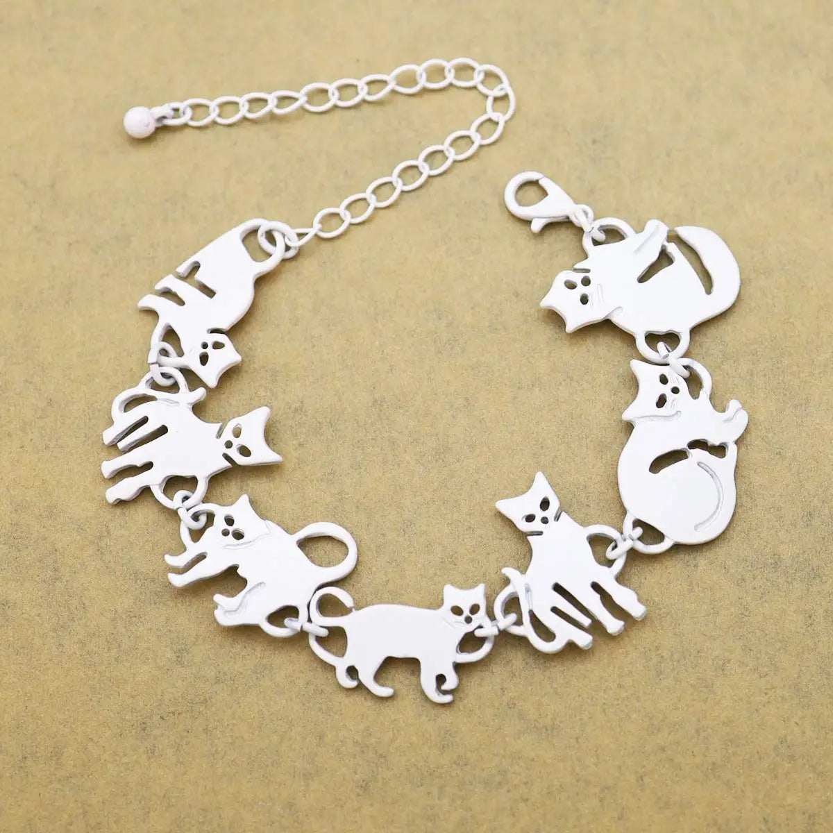 Clearance_Cat Pendant Charm Chain Link Bracelets For Women Cowgirl Cuff Bangles Fashion Jewelry Egyptian Bastet Pulseira Accesso